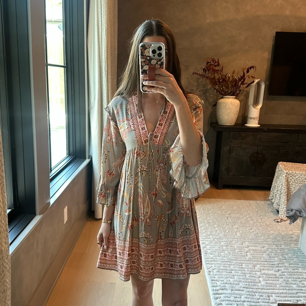 Vici Floral Bohemian, Anthro Inspired Dress-SM